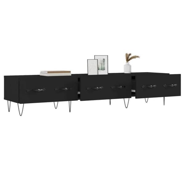 Maison Exclusive - Sort TV-møbel 150x36x30 cm i ingeniørtræ