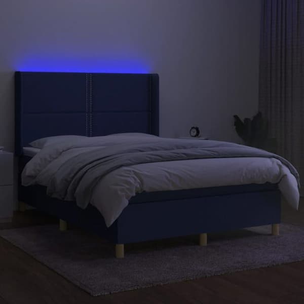 Sänkylevy - Maison Exclusive - 140x200 cm - Jousimatto - Sininen LED