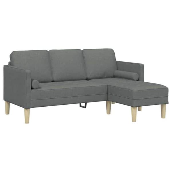 Modulärt soffset - EXKLUSIV HEM - 173 x 131 x 67 cm - Mörkgrå - Andningsbart polyester - Träram Mörkgrå