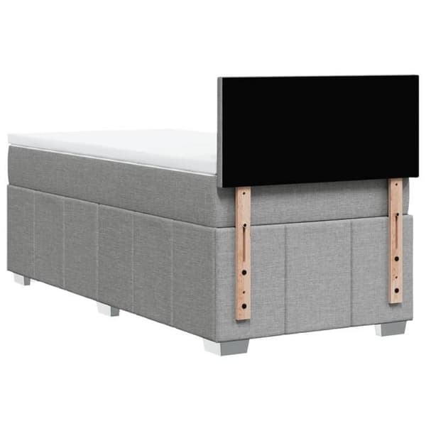 Maison Exclusive - Seng med lameller og madras Grå lys 100x200cm Stof