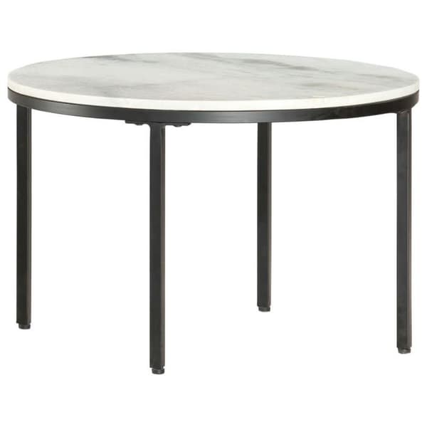 Maison Exclusive - Sofabord Hvid og sort Ø65 cm Ægte marmor Vit och svart