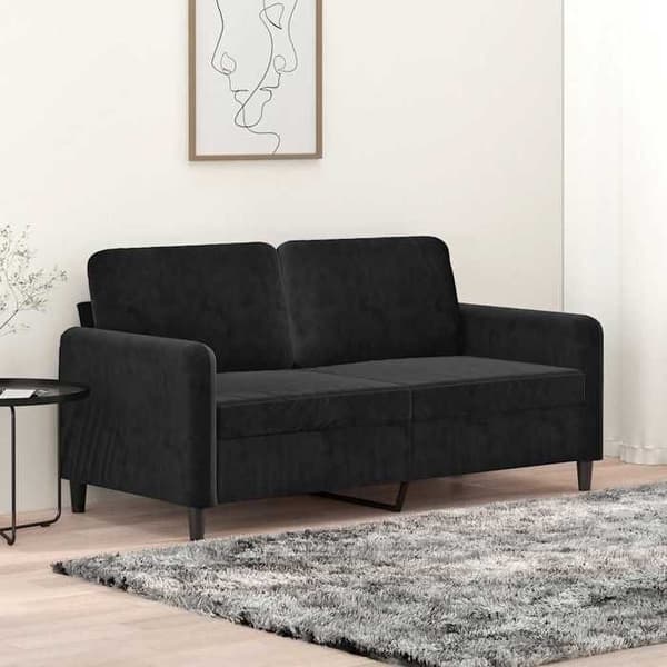 Maison Exclusive - Soffa 2-sits Svart 140 cm Sammet