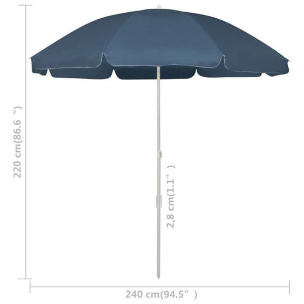 Maison Exclusive - Blå strandparasol 240 cm blå