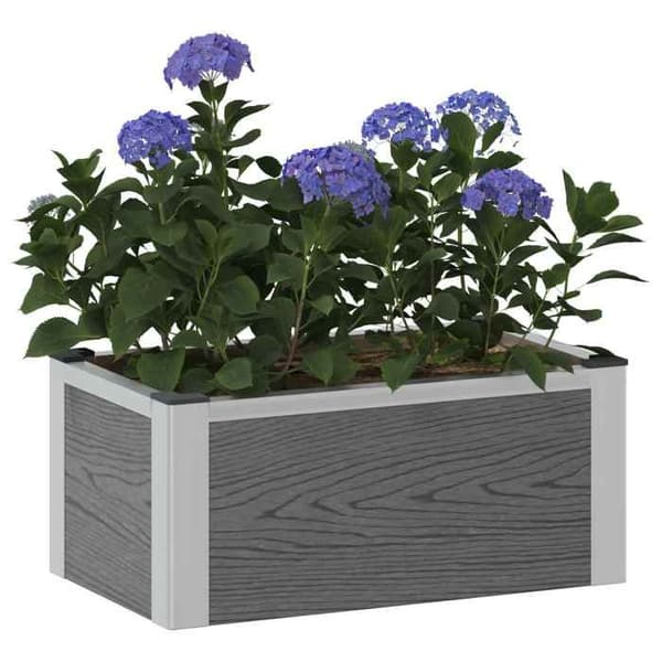 Höjd växtlåda - EXKLUSIV HEM - Unik - Grå - 50 x 30 x 22 cm - WPC & aluminium Grå