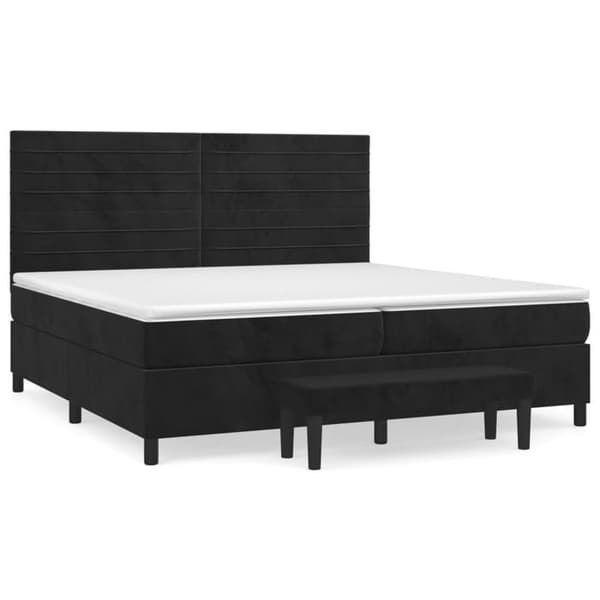 Maison Exclusive - Sengestel med kunstlæder og madras Sort 200x200 cm Velours
