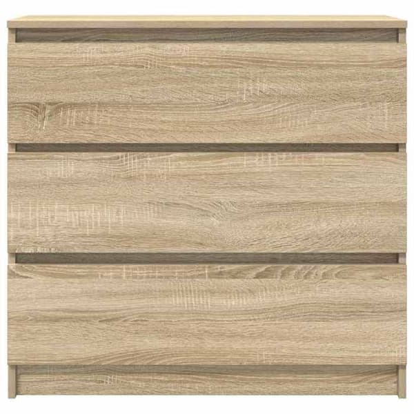 Maison Exclusive - Buffet egetræ sonoma 80x35x76 cm ingeniørtræ Sonoma ek