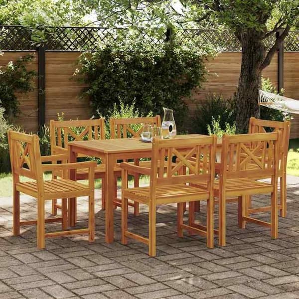 Maison Exclusive - 7 pc spisebordssæt til haven Brun brun
