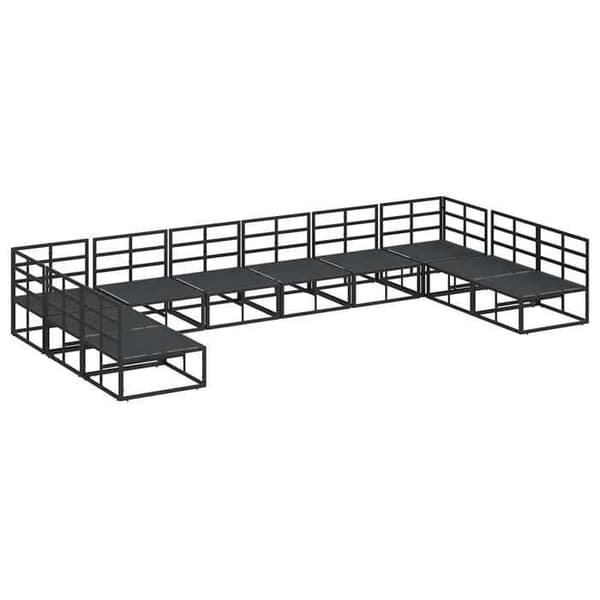 Maison Exclusive - Sæt af 10 pc have-sofaer Sort Aluminium Svart