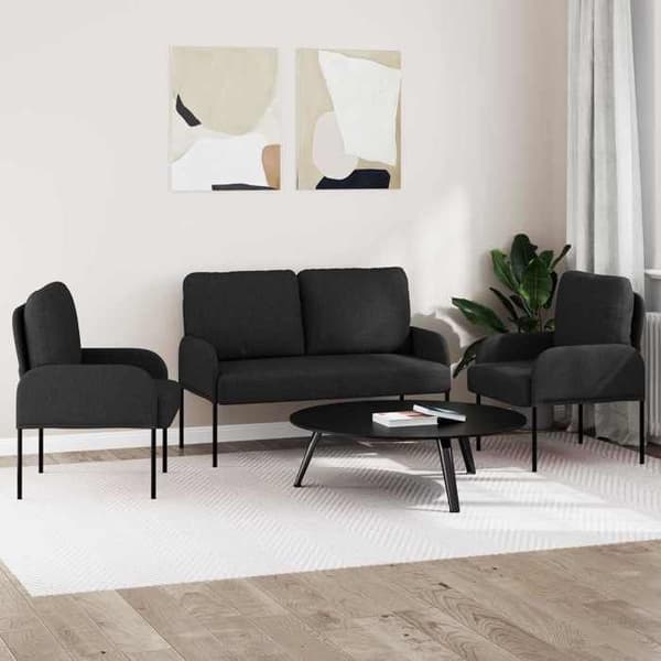 Maison Exclusive - 3-delt sofa sæt i sort krydsfiner