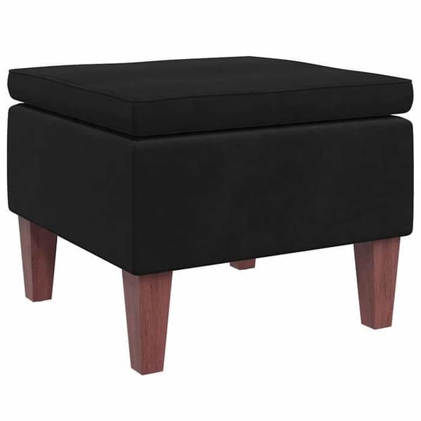 Maison Exclusive - Skammel med ben i sort træ og velour