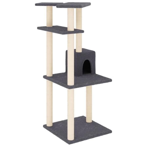 Maison Exclusive - Kattträd med sisal klöstrumpor mörkgrå 123 cm mörkgrå