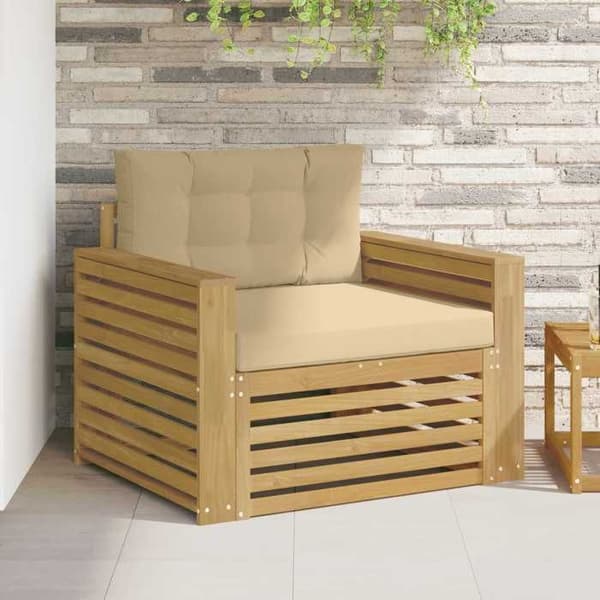 Maison Exclusive - Valkoinen ja beige polyesterista valmistettu ulkokaluste