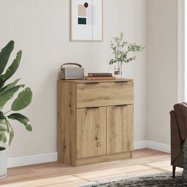 Maison Exclusive - Buffet i egetræ, håndlavet 60x30x70 cm, ingeniørtræ