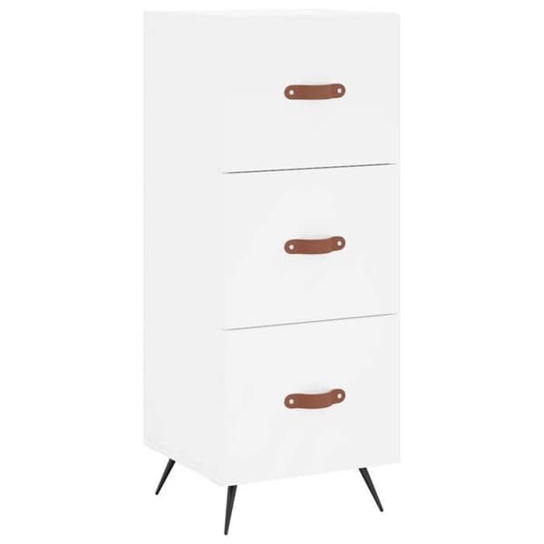 Maison Exclusive - Høj hvid buffet 34,5x34x180 cm Ingeniørtræ