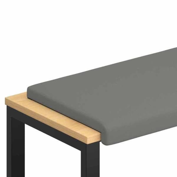 Maison Exclusive - Kudde för bänk i texturerad mörkgrå sammet, djup 35 cm Mörkgrå