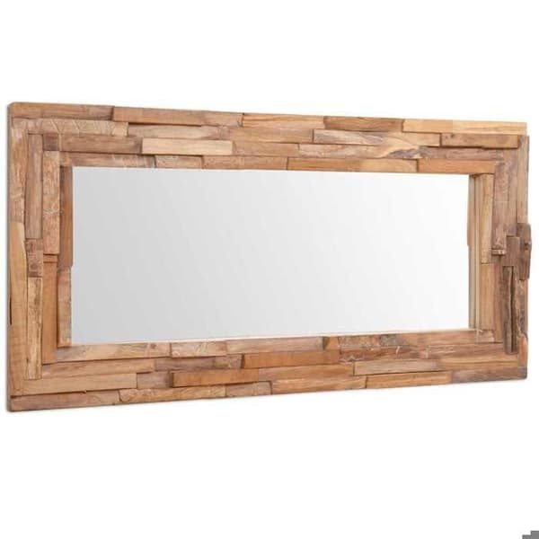 Maison Exclusive - Dekorativ spegel Teak 120x60 cm Rektangulär Matt brun