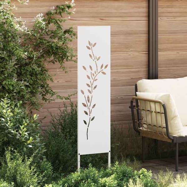 Trädgårdsskärm - EXKLUSIV HEM - Rektangulär - Matt stål - Vit - 32 x 140 cm Vit