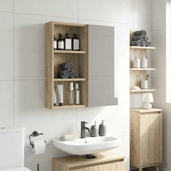 Maison Exclusive - Vægskab til badeværelse Eg Sonoma 30 x 10 x 60,5 cm