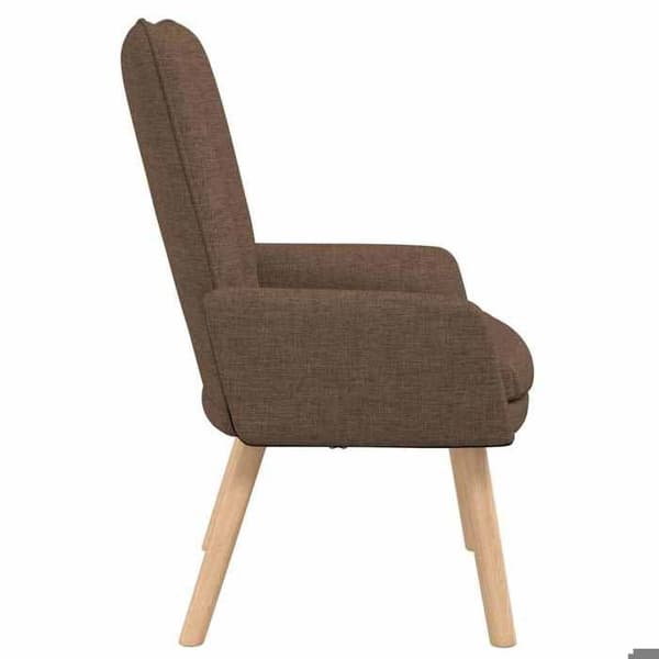 Fåtölj - MAISON EXCLUSIVE - Maison Exclusive - Brun - Polyester tyg - Ben av massiv gummiträ brun