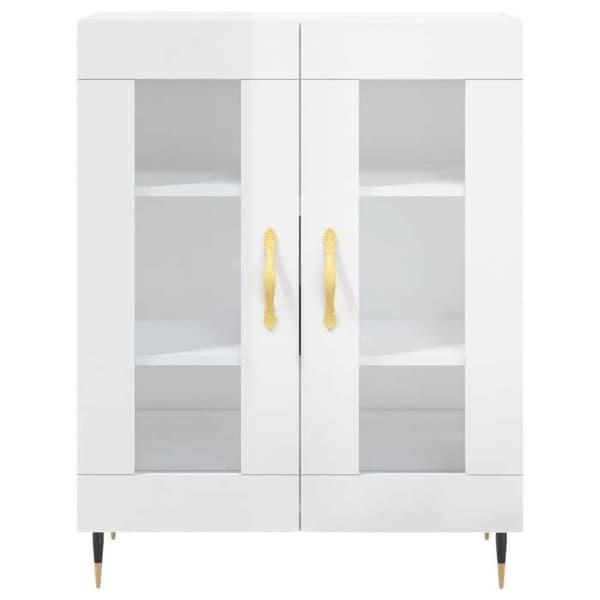 Maison Exclusive - Buffé Vit glänsande 69,5x34x90 cm Ingenjörsträ