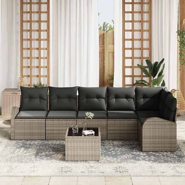 Maison Exclusive - 7 pc have-sofa sæt i grå polyrotin