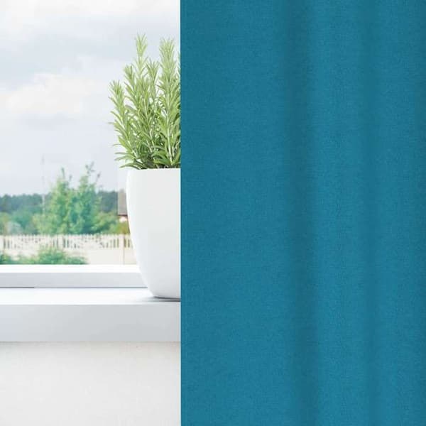 Mørklægningsgardin - EKSKLUSIV HUS - 225x140 cm (2 stk) - Turkis - Polyester - Ringe & kroge Turkos