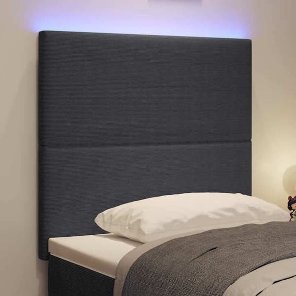 Maison Exclusive - LED-päätyharso Tummanharmaa 80 cm Kankainen samettikangas Mörkgrå