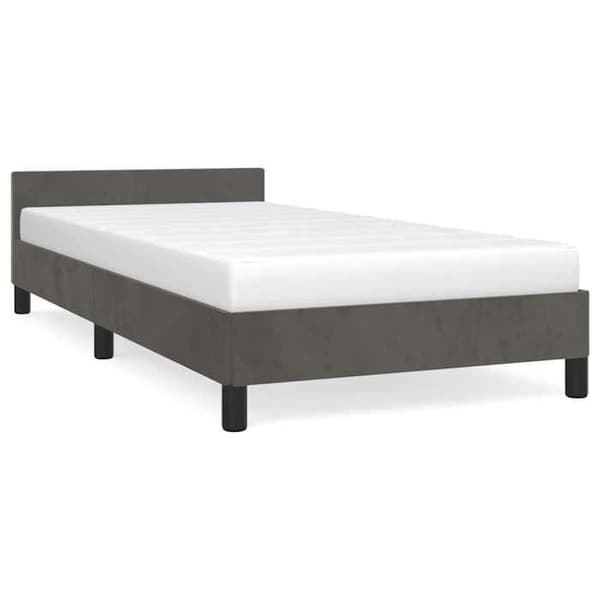Maison Exclusive - Sengestel uden madras grå mørk 80x200 cm velour