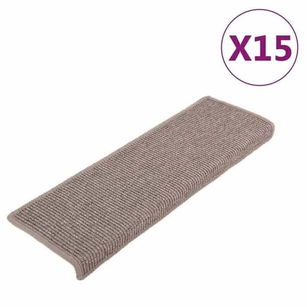 Maison Exclusive - Trappmatta 15 delar 65 x 21 x 4 cm Mörkbeige Rektangulär kant