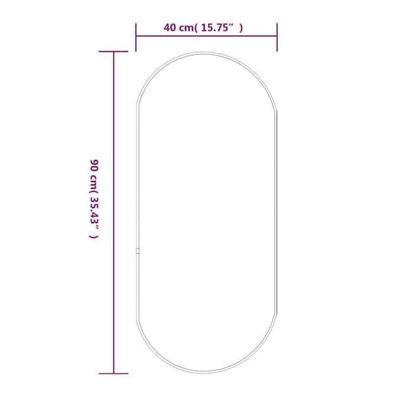 Maison Exclusive - Spegel väggmonterad Silver 90x40 cm Oval