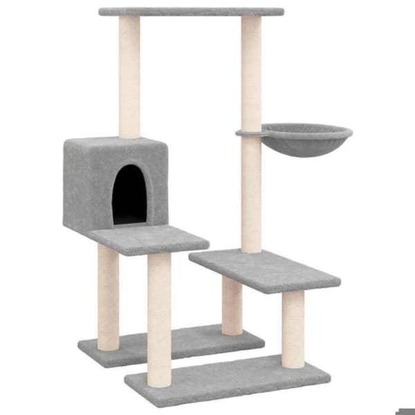 Maison Exclusive - Kattträd med sisal klöstrumpor Ljusgrå 94,5 cm Ljusgrått