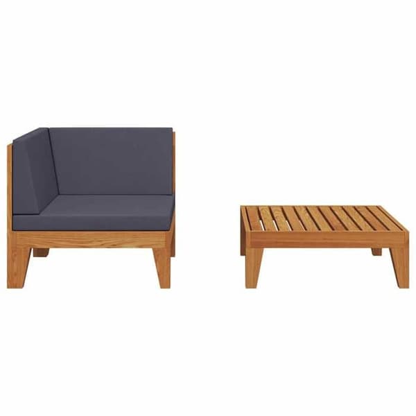 Maison Exclusive - Havegruppe 2 stk med puder i solid akacietræ