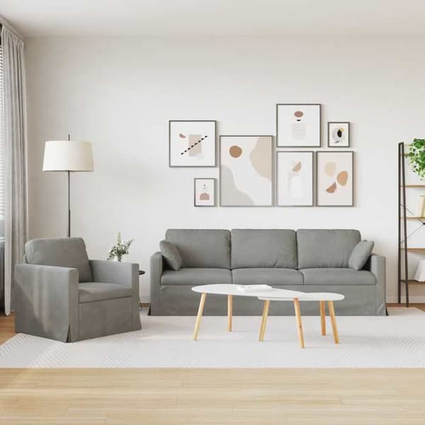 Maison Exclusive - 2-delars Soffset i Ljusgrå Sammet