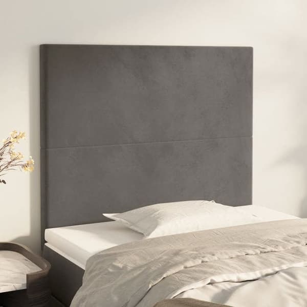 Maison Exclusive - Mörkgrå sänggavel 90x5x118/128 cm Sammet Mörkgrå