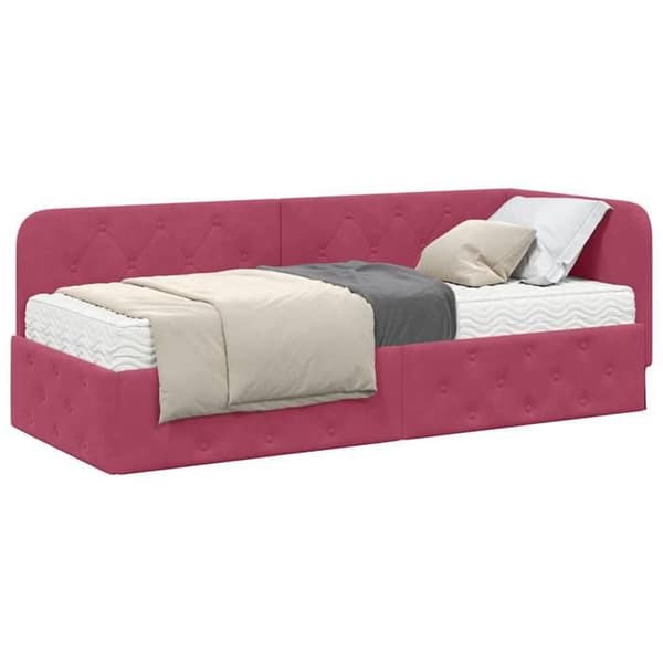 Maison Exclusive - Bordeaux 80 x 200 cm kulmasänky Sametti Bordeaux