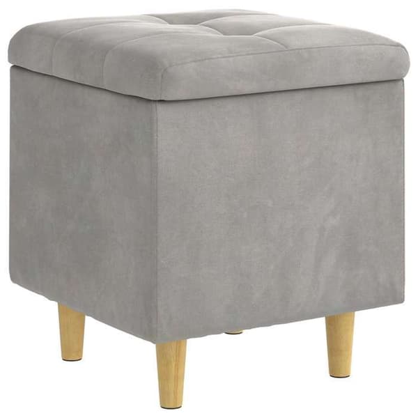 Maison Exclusive - Ottoman med förvaring Ljusgrå 40 x 40 x 45 cm Sammet