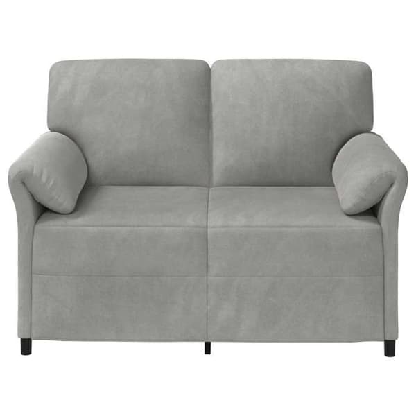 Sofa - EKSKLUSIV HUS - Symmetrisk - Lys grå velour - 2 pladser - Solid metalramme Ljusgrått
