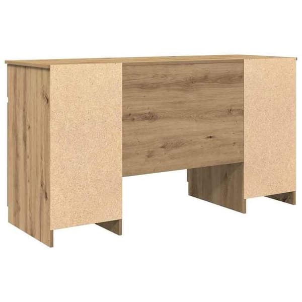 Maison Exclusive - Kontor i egetræ, håndlavet, ingeniørtræ 140 x 49 x 76 cm