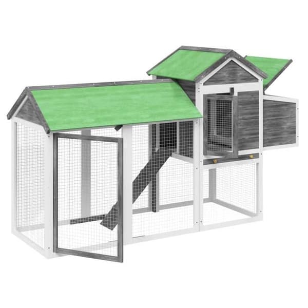 Maison Exclusive - Harmaa kanala 193x65x117 cm massiivipuusta Grå Vit