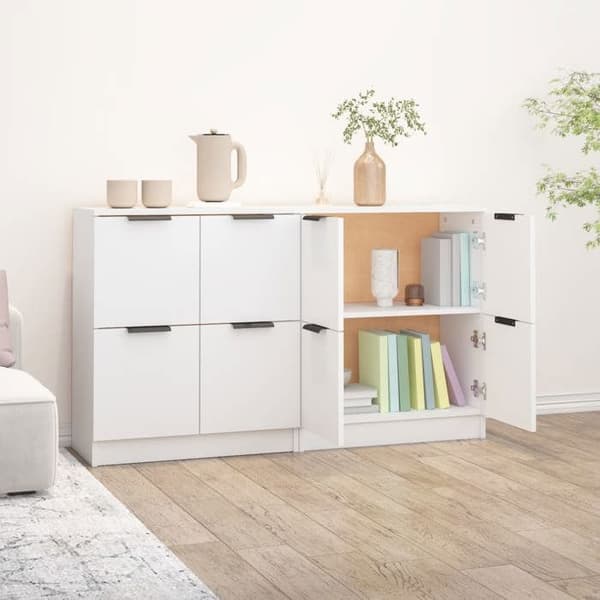 Maison Exclusive - Bufféer 2 st vit 60x30x70 cm Ingenjörsträ