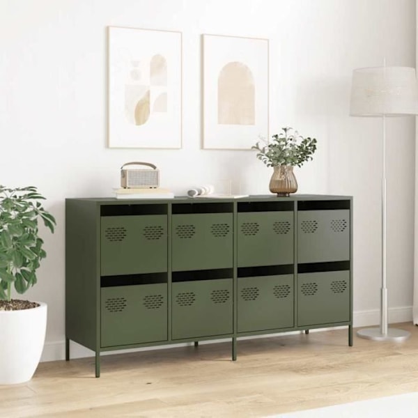 Olivevihreä buffet 135x39x73,5 cm kylmävalssattua terästä74 [cm] Grön