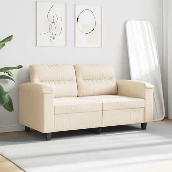 Maison Exclusive - Soffa 2-sits Beige 120 cm Mikrofiber