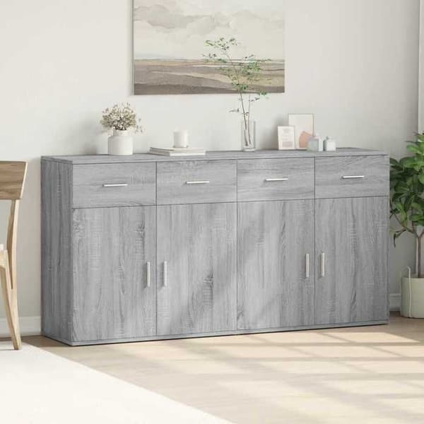Maison Exclusive - Bufféer 2 st sonoma grå 79x38x80 cm ingenjörsträ