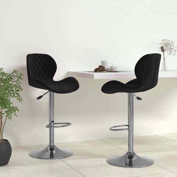 Maison Exclusive - Barstolar set om 2 svart sammet