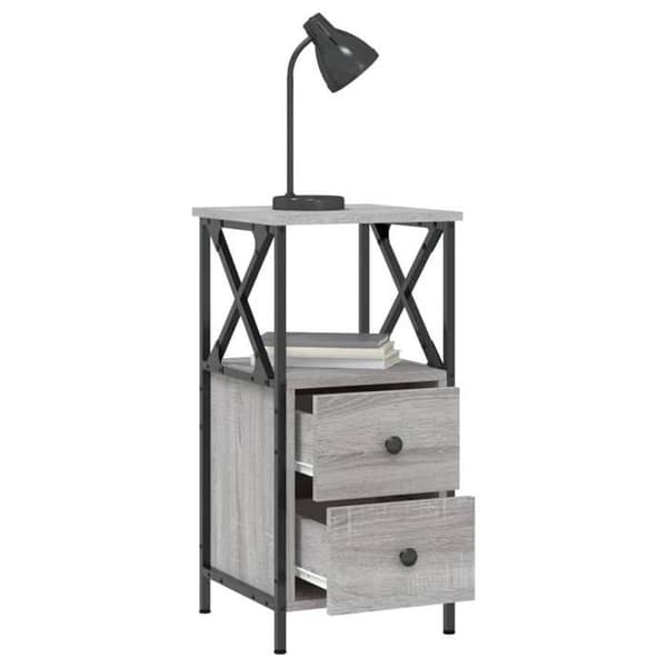 Maison Exclusive - Sängbord 2 st sonoma grå 34x35,5x70cm ingenjörsträ Sonoma grå