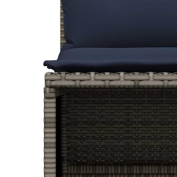 Maison Exclusive - 4-delars trädgårdsoff-set med grå kuddar i flätad resin Grå
