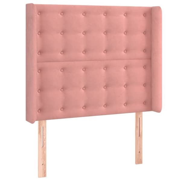 Maison Exclusive - Päätylevy korvilla Vaaleanpunainen 83x16x118/128 cm Sametti rosa