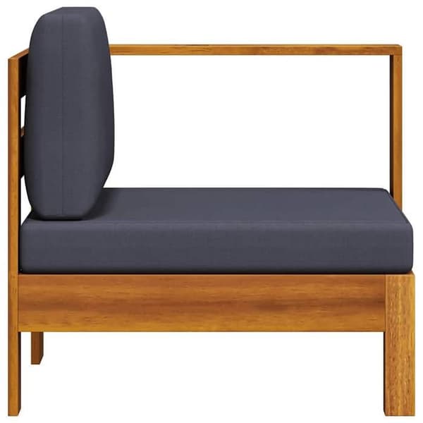 Maison Exclusive - Central sofa med 1 armlæn Mørkegrå Solid akacietræ