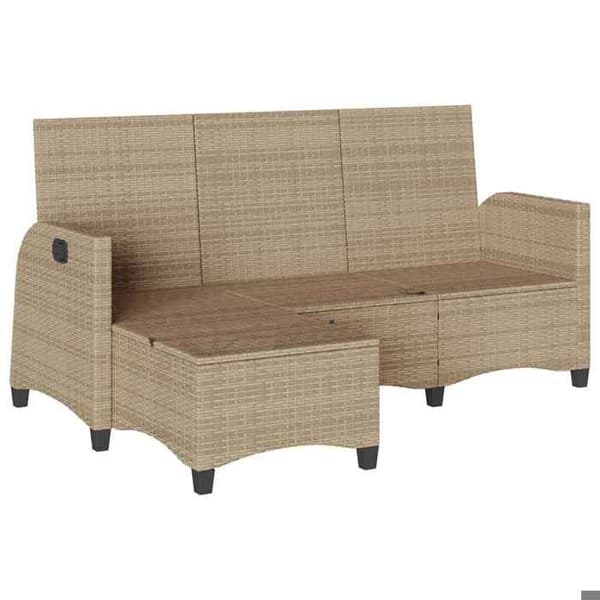 Maison Exclusive - Justerbar havemøbelsofa med L-formede puder i beige polyrotin