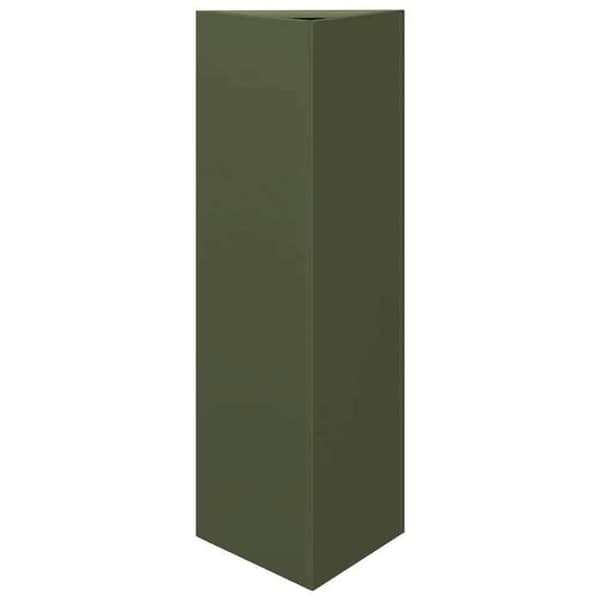 Maison Exclusive - Triangulär olivgrön kruka 30x26x75 cm i stål